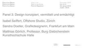 Miniaturansicht - Point of No Return: Point of Departure - Panel 3: Design konzipiert, vermittelt und ermächtigt