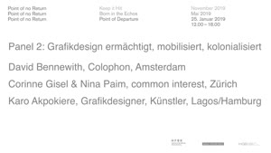 Miniaturansicht - Point of No Return: Point of Departure - Panel 2: Design ermächtigt, mobilisiert, kolonialisiert