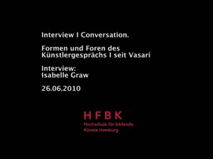 Miniaturansicht - spiel/raum:kunst - Isabelle Graw: Interview | Conversation. Formen und Foren des Künstlergesprächs | seit Vasari (2010)