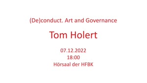 Vorschaubild - (De)conduct. Art and Governance