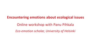 Miniaturansicht - Encountering emotions about ecological issues