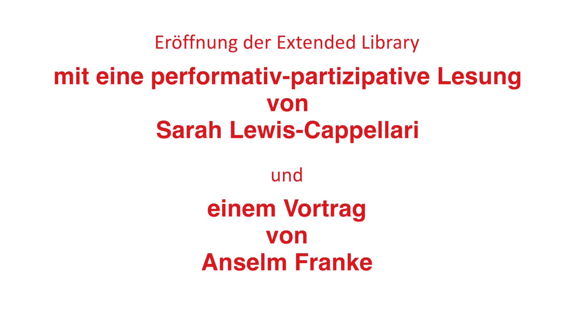 Thumbnail - Eröffnung der Extended Library
